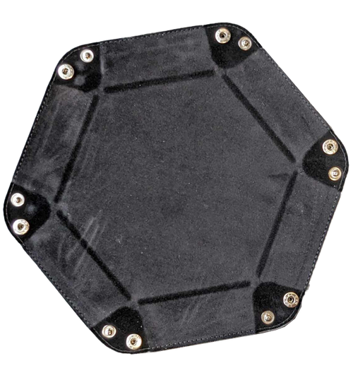 Hexagonal Folding Dice Tray - Black