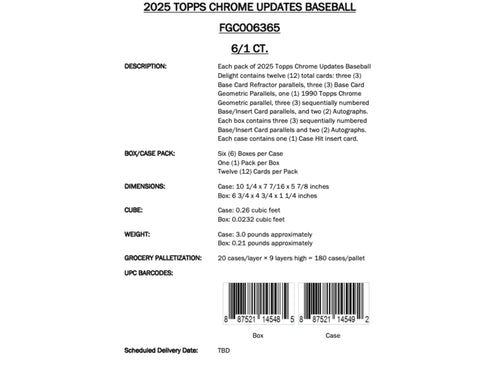 Topps Chrome Updates Baseball 2025 - Breakers Delight