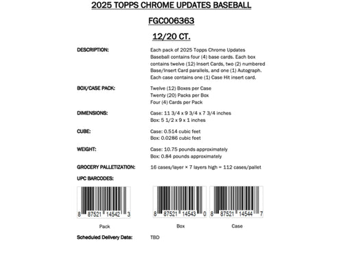Topps Chrome Updates Baseball 2025 - Hobby Box