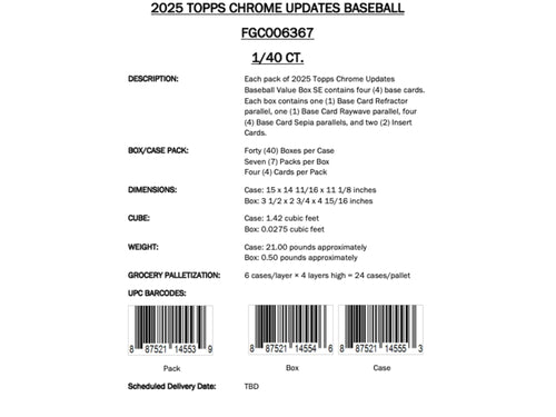 Topps Chrome Updates Baseball 2025 - Value Box