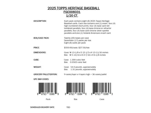 Topps Heritage Baseball 2025 - Mega Box