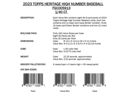 Topps Heritage High Number Baseball 2024 - Value Box