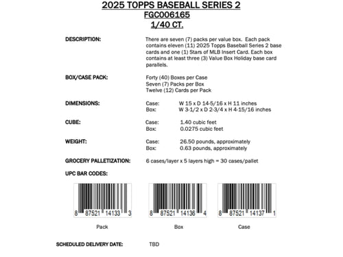 Topps MLB Baseball Series 2 2025 - Value Box