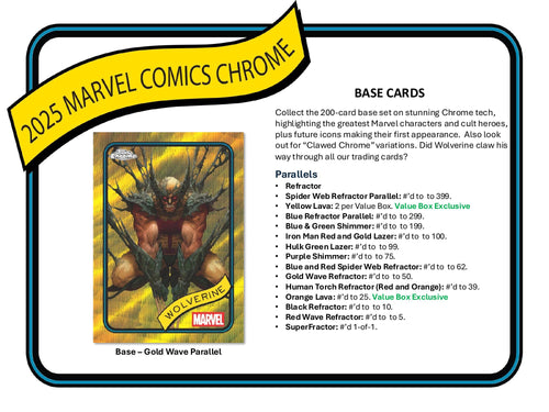 Topps Chrome Marvel 2025 - Value Box