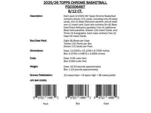Topps Chrome Basketball 2025/26 - Jumbo Box
