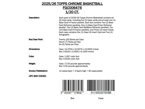 Topps Chrome Basketball 2025/26 - Mega Box