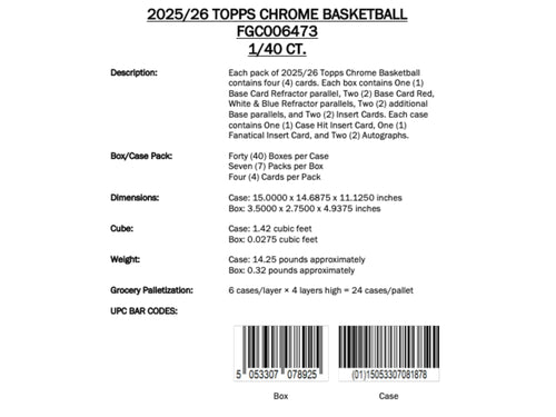 Topps Chrome Basketball 2025/26 - Value Box