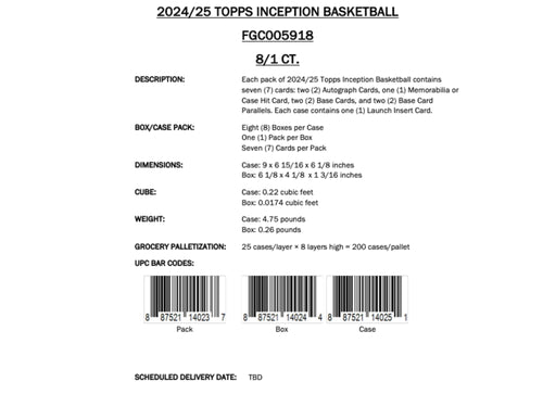Topps Inception Basketball 2024/25 - Hobby Box