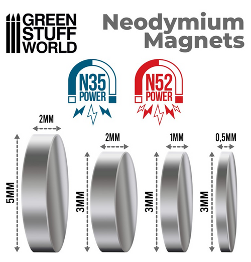 Neodymium Magnet 5x2 mm - 100 stk