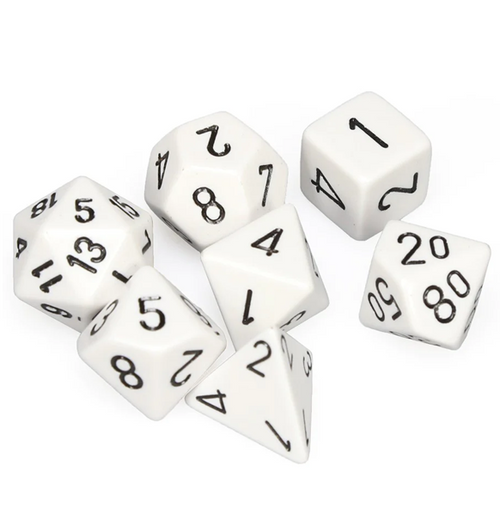 Opaque – Polyhedral White w/black 7-Die Set