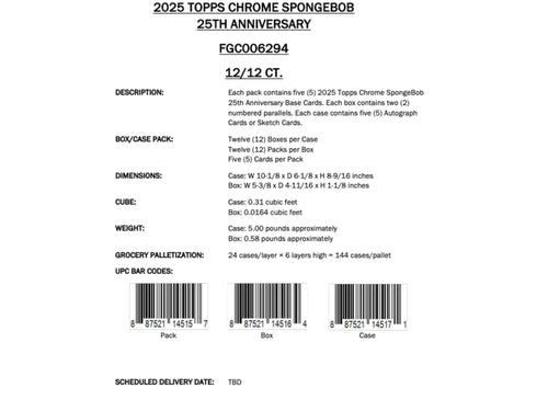 Topps Chrome Spongebob 25th Anniversary - Hobby Box