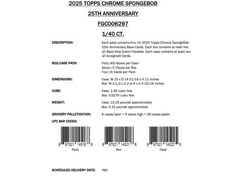 Topps Chrome Spongebob 25th Anniversary - Value Box