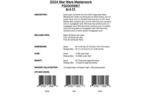 Topps Star Wars Masterwork 2024 - Hobby Box