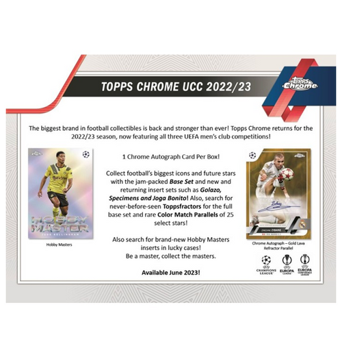  Fodboldkort Topps Chrome UEFA Club Competitions 2022/2023 - Hobby Box