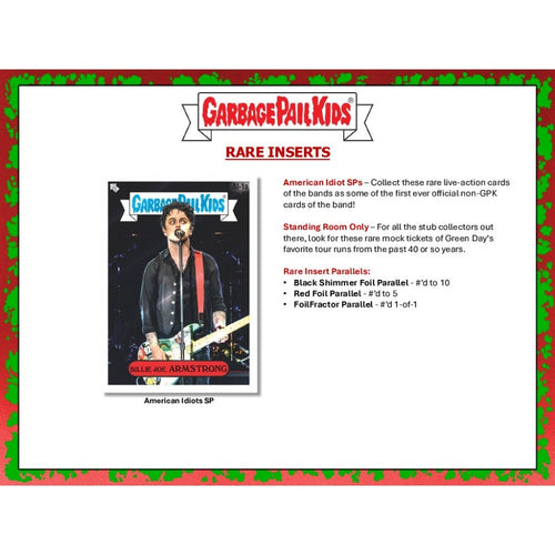 Topps Garbage Pail Kids Battle of the Bands - Green Day