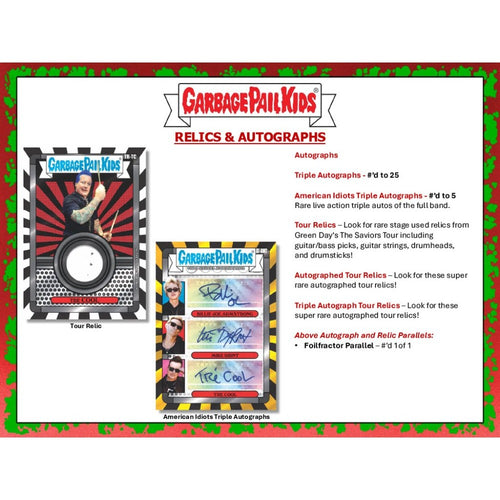 Topps Garbage Pail Kids Battle of the Bands - Green Day