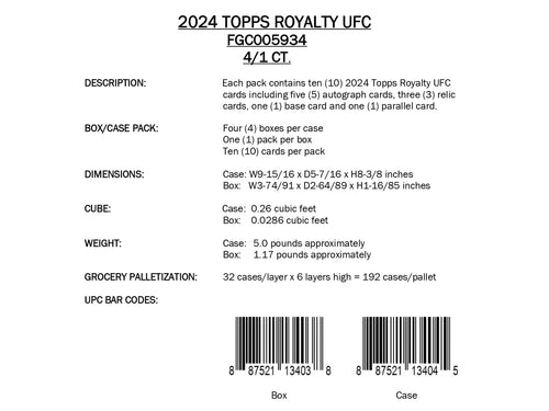 Topps Royalty UFC 2024 - Hobby Box