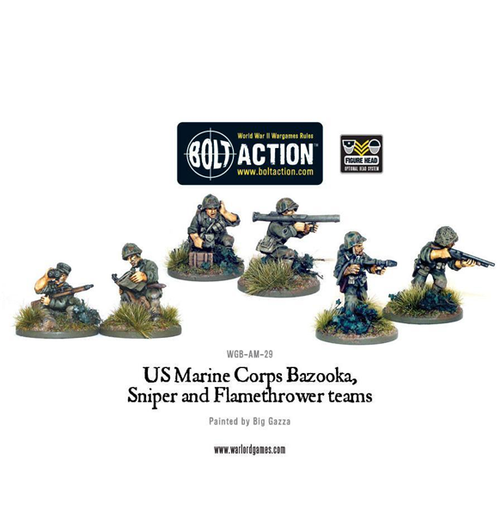 Bolt Action - USMC Bazooka Sniper and Flamethrower Teams