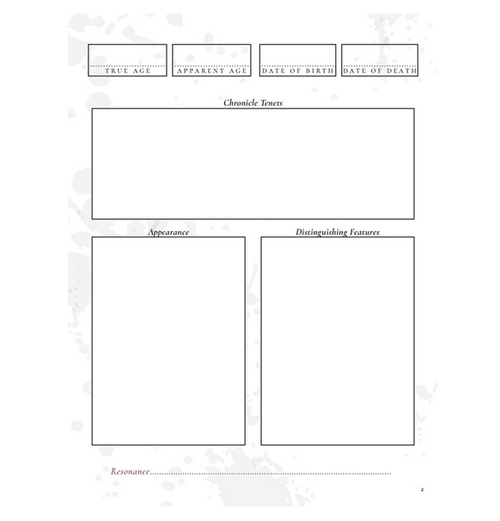 Vampire The Masquerade: 5th edition - Character Journal (Eng)