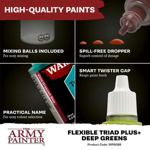 Army Painter: Flexible Triad PLUS+ Deep Greens - Paint Set