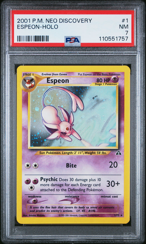 Espeon-holo #1 Pokemon Neo Discovery 2001 PSA 7
