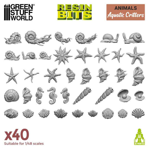 Green Stuff World: 3D Printed Set - Animals - Aquatic Critters