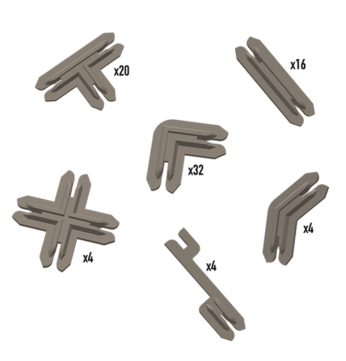 Battle Systems: Plastic Terrain Clips - Brown