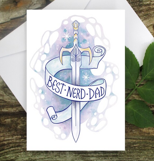 Postkort: Best Nerd-Dad (med kuvert)