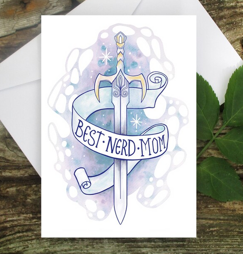 Postkort: Best Nerd-Mom (med kuvert)