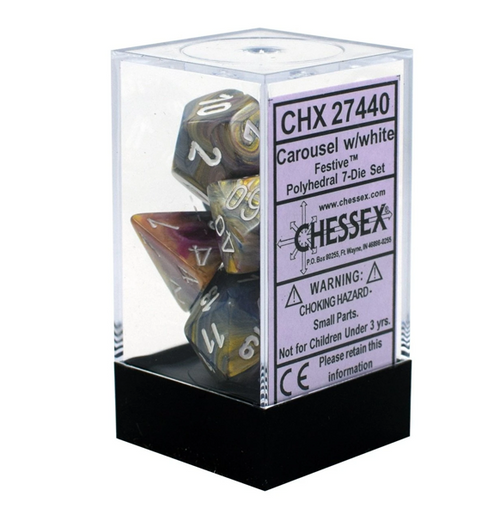 Festive™ – Polyhedral Carousel w/white 7-Die Set