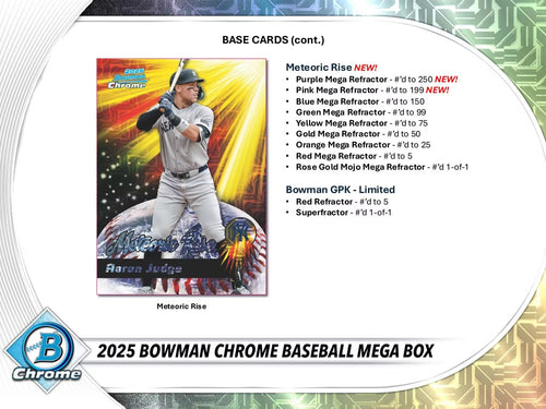 Topps Bowman Chrome Baseball 2025 - Mega Box