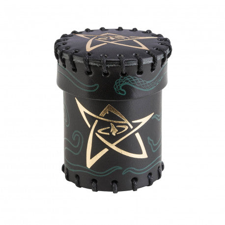 Call of Cthulhu RPG: Black & Green-golden Leather Dice Cup