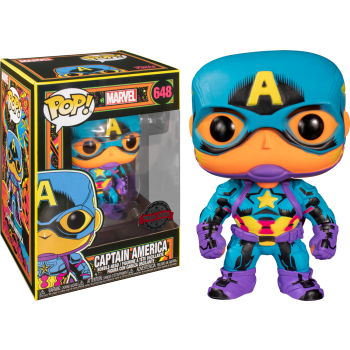 Funko POP! - Marvel Black Light - Captain America #648