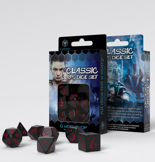 Classic RPG: Dice Set - Black & Red