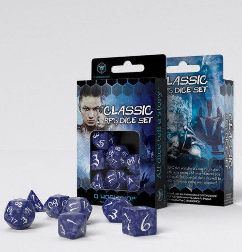 Classic RPG: Dice Set - Cobalt & White