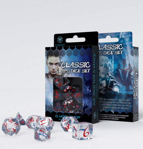 Classic RPG: Dice Set - Translucent & Blue-red