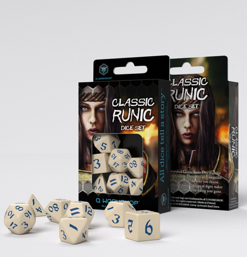 Classic Runic: Dice Set - Beige & Blue
