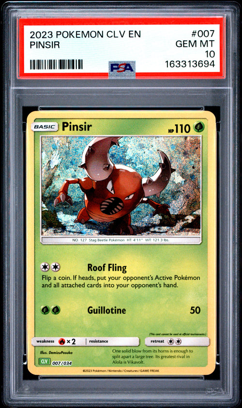 Pinsir #007 Pokemon Clv-trading Card Game Classic Venusaur & Lugia EX Deck 2023 PSA 10