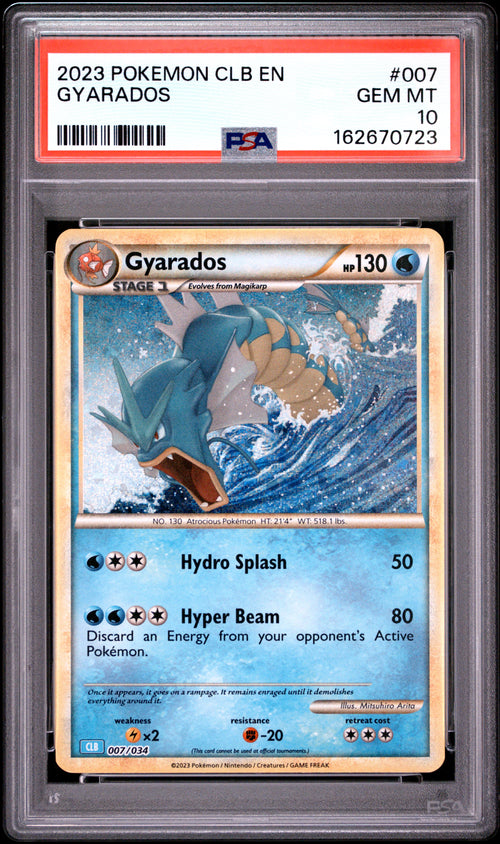 Gyarados #007 Pokemon Clb-trading Card Game Classic Blastoise & Suicune EX Deck 2023 PSA 10