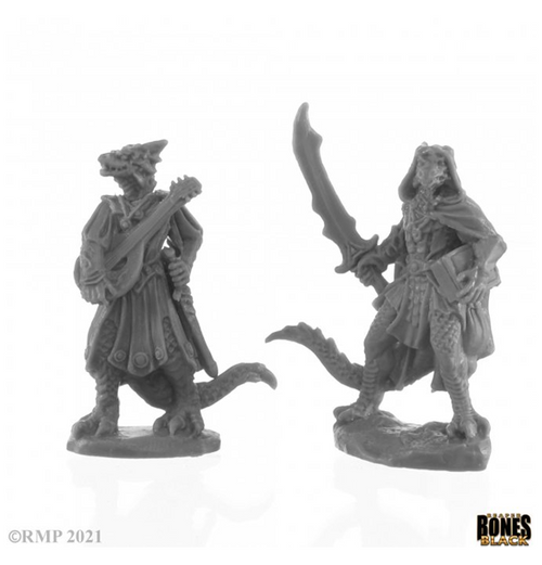 Reaper Bones Black - Dragonfolk Bard and Thief
