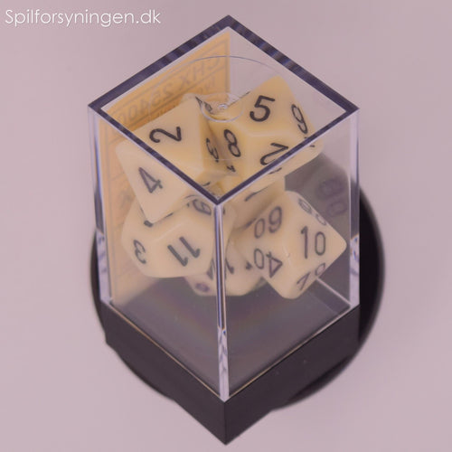 Opaque™ – Polyhedral Ivory w/black 7-Die Set
