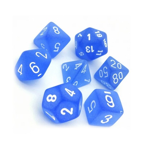 Frosted™ – Polyhedral Blue w/white 7-Die Set