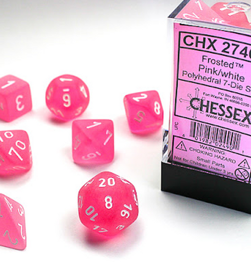 Frosted™ – Polyhedral Pink w/white 7-Die Set