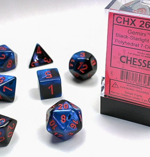 Gemini™ – Polyhedral Black-Starlight w/red 7-Die Set