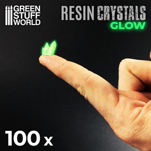 Green Glow Resin Crystals Small