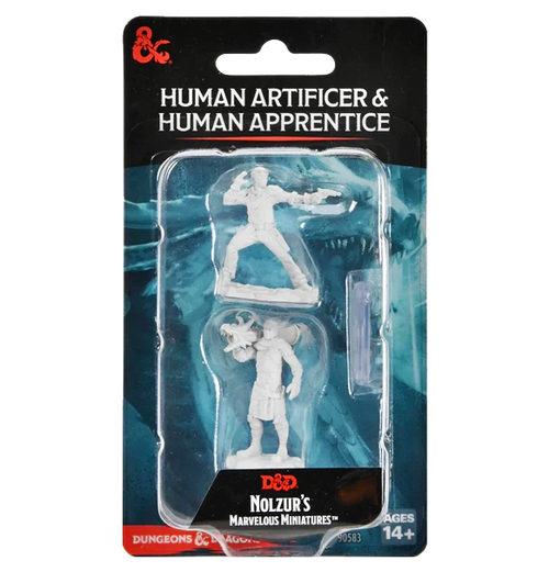 Nolzur's Marvelous Miniatures - Human Artificer & Human Apprentice