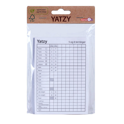 Yatzy Blok (3stk) (Dansk)