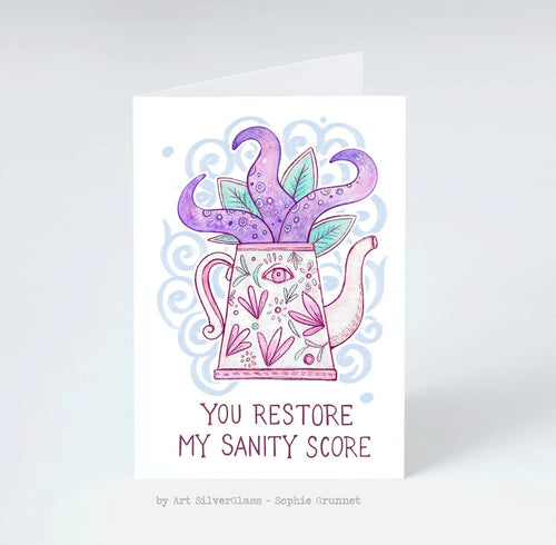 Postkort: You Restore My Stanity Score (med kuvert)