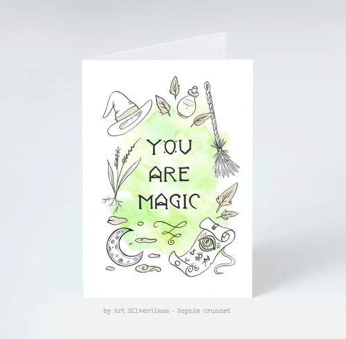 Postkort: You are Magic grøn (med kuvert)