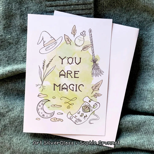 Postkort: You are Magic grøn (med kuvert)